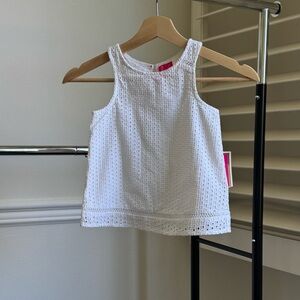 Lilly Pulitzer For Target Kids Toddlers Girls Eyelet White Cotton TankTop 3T NEW